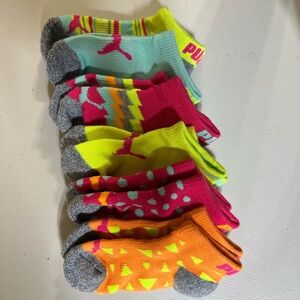 Puma Pink and Orange Casual Socks Vibrant Comfort